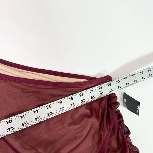Torrid Shirt Womens 3x One Shoulder Mesh Foxy Top Contrast Lining Sleeveless New - Picture 5 of 8